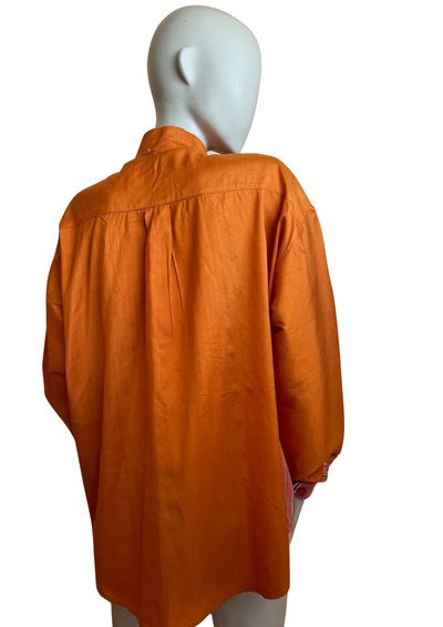 🌈 Chemise à rayures colorées en soie sauvage et coton Taille 42 🌈