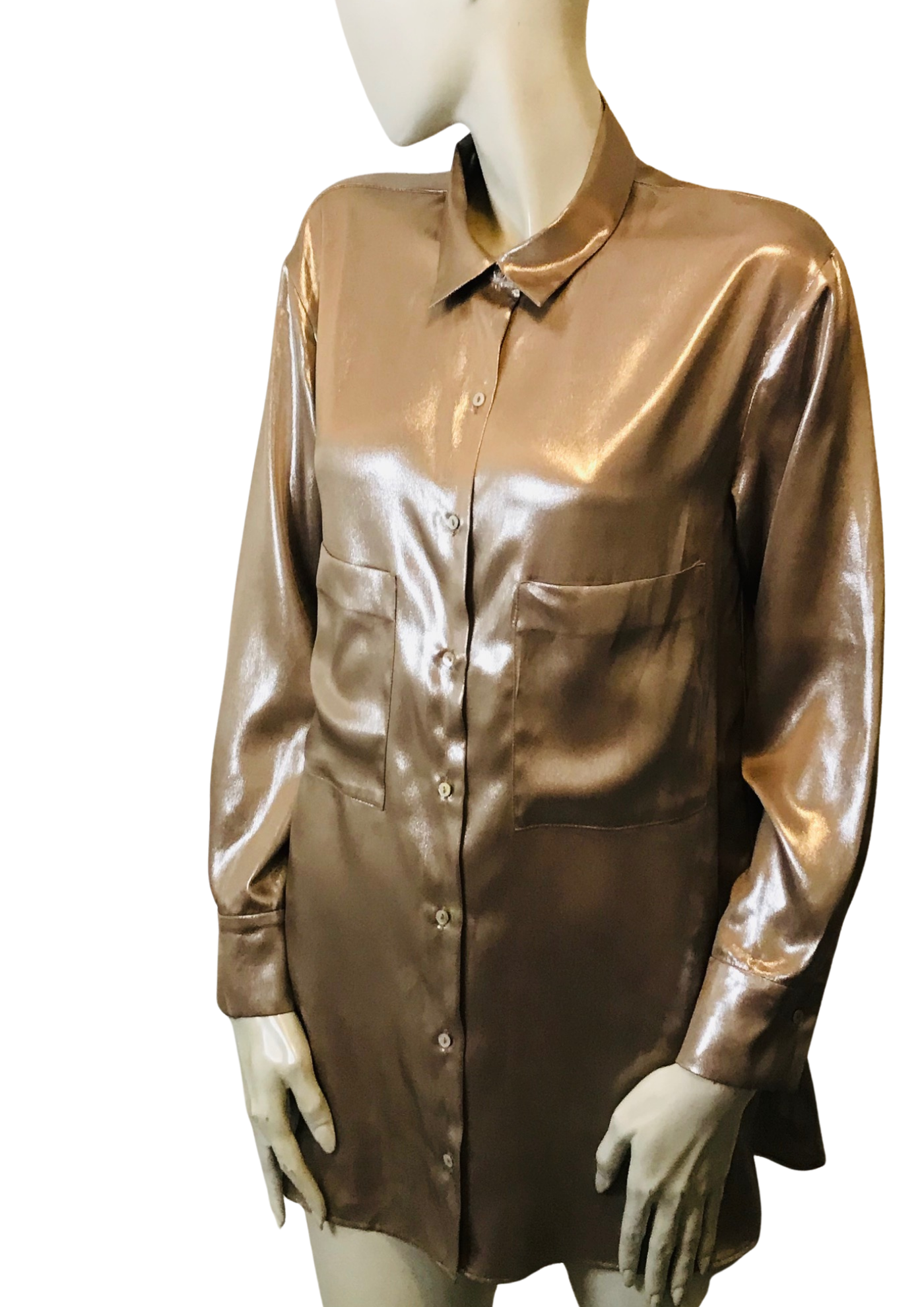 🌟 Chemise satinée dorée Taille 36 🌟