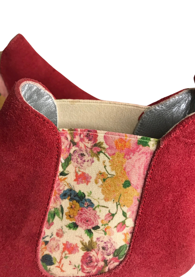 🌹 Bottines en suédine à motifs floraux Pointure 37 🌹