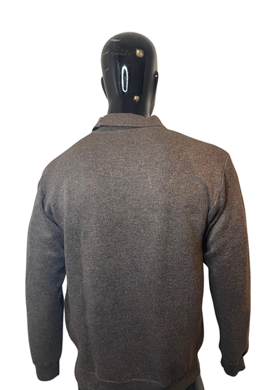 🧥 Polo marron à manches longues en laine mélangée Taille L 🧥