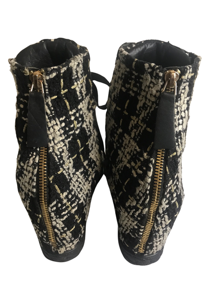 🖤 Baskets en tweed noir et blanc Pointure 40 🖤