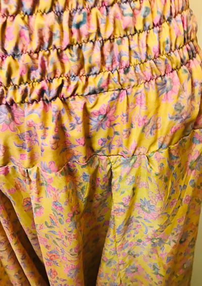 🌸 Sarouel 100% Soie Recyclée – Imprimé fleuri bohème Taille 38 💮