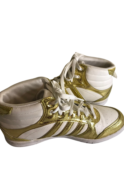👟 Baskets montantes dorées et blanches Pointure 39.5 👟