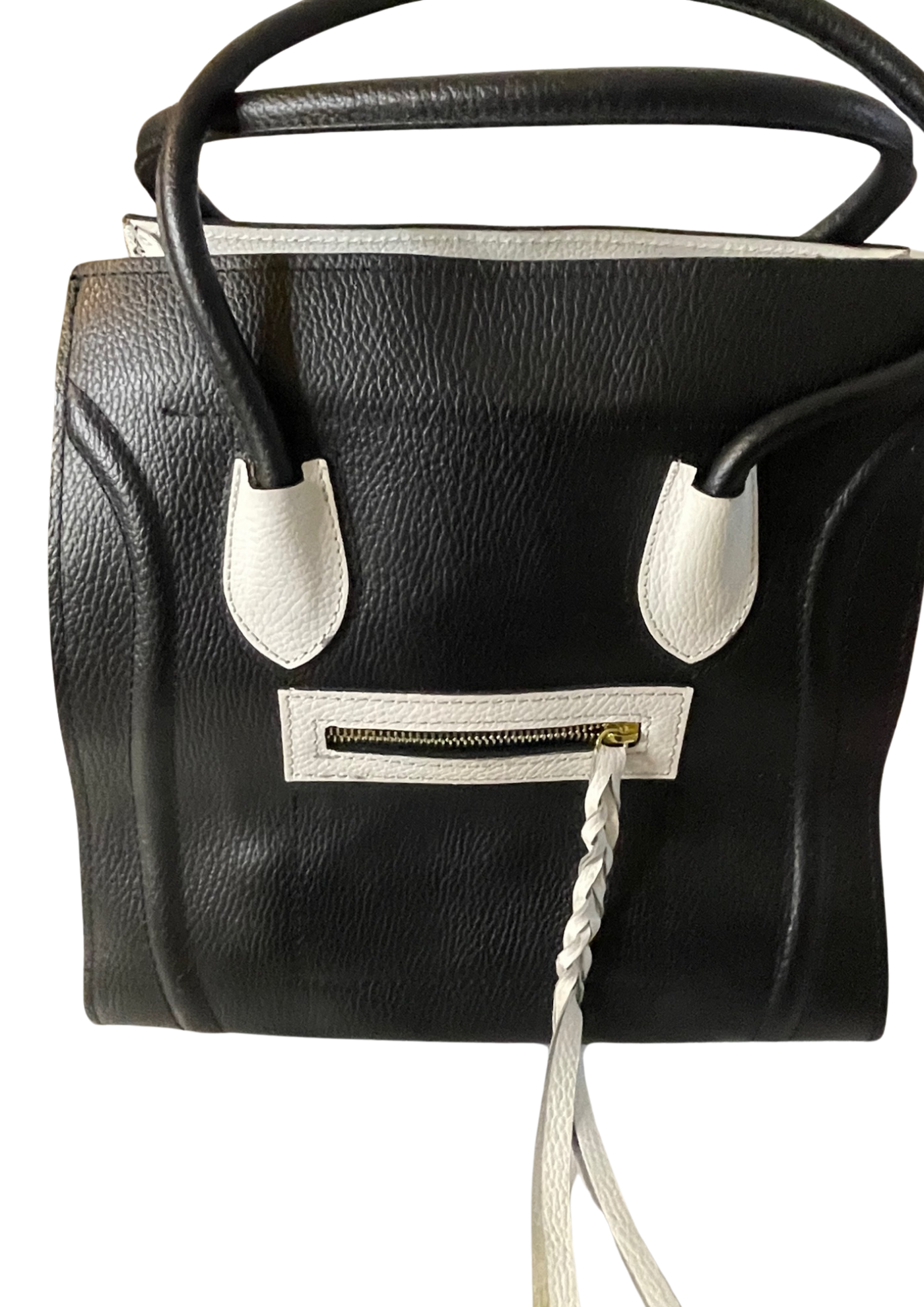 👜 Élégant sac noir et blanc en cuir 👜