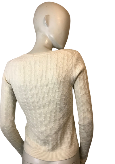 🎀 Élégant pull torsadé laine et cachemire Taille 34 🎀