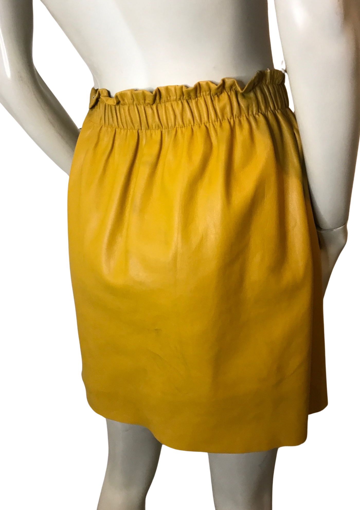 💥 Jupe en cuir vegan jaune Taille 38 💥