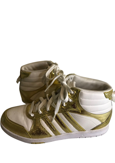 👟 Baskets montantes dorées et blanches Pointure 39.5 👟