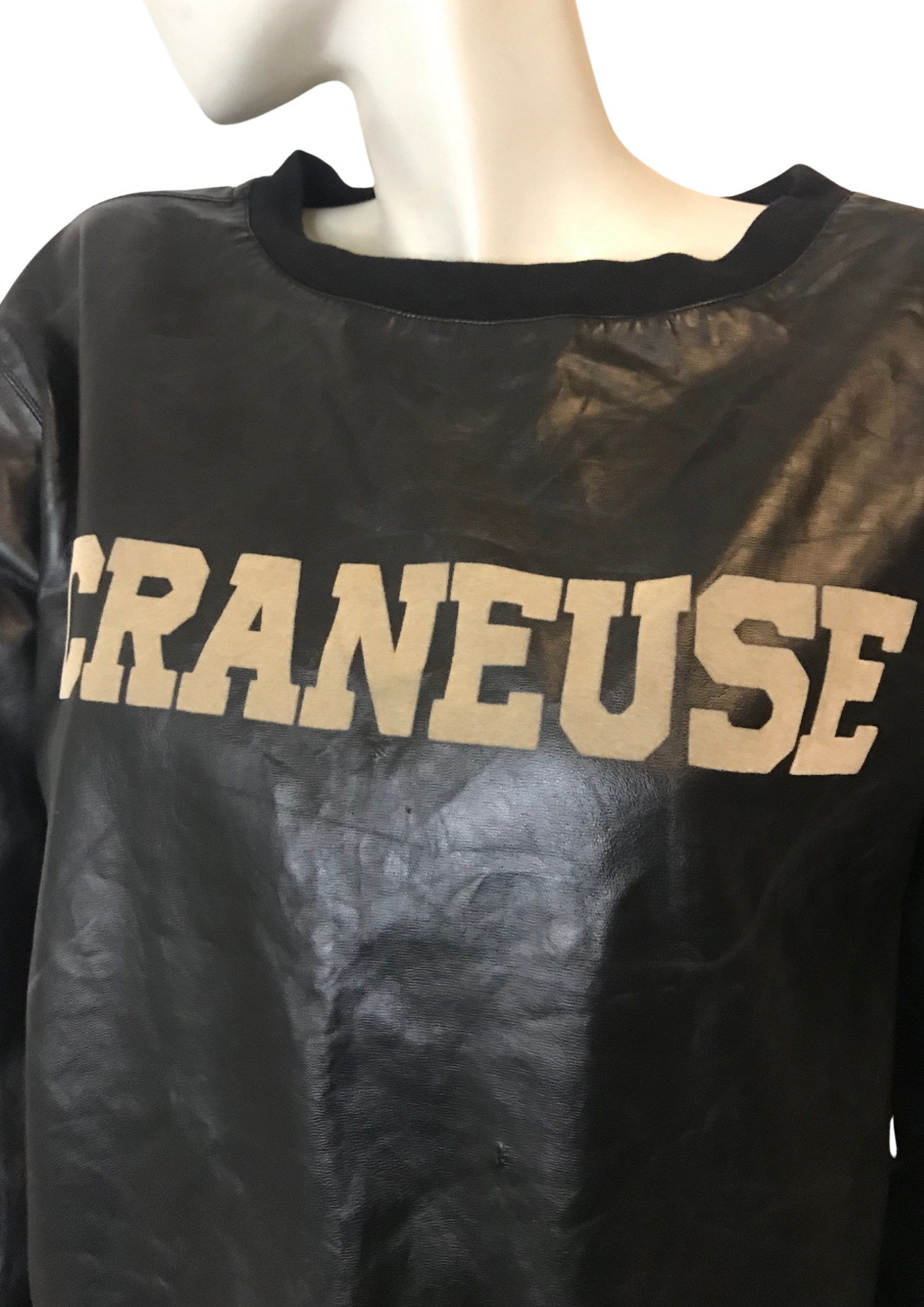 🖤 Sweat noir effet cuir "CRANEUSE" – Taille 36 🖤