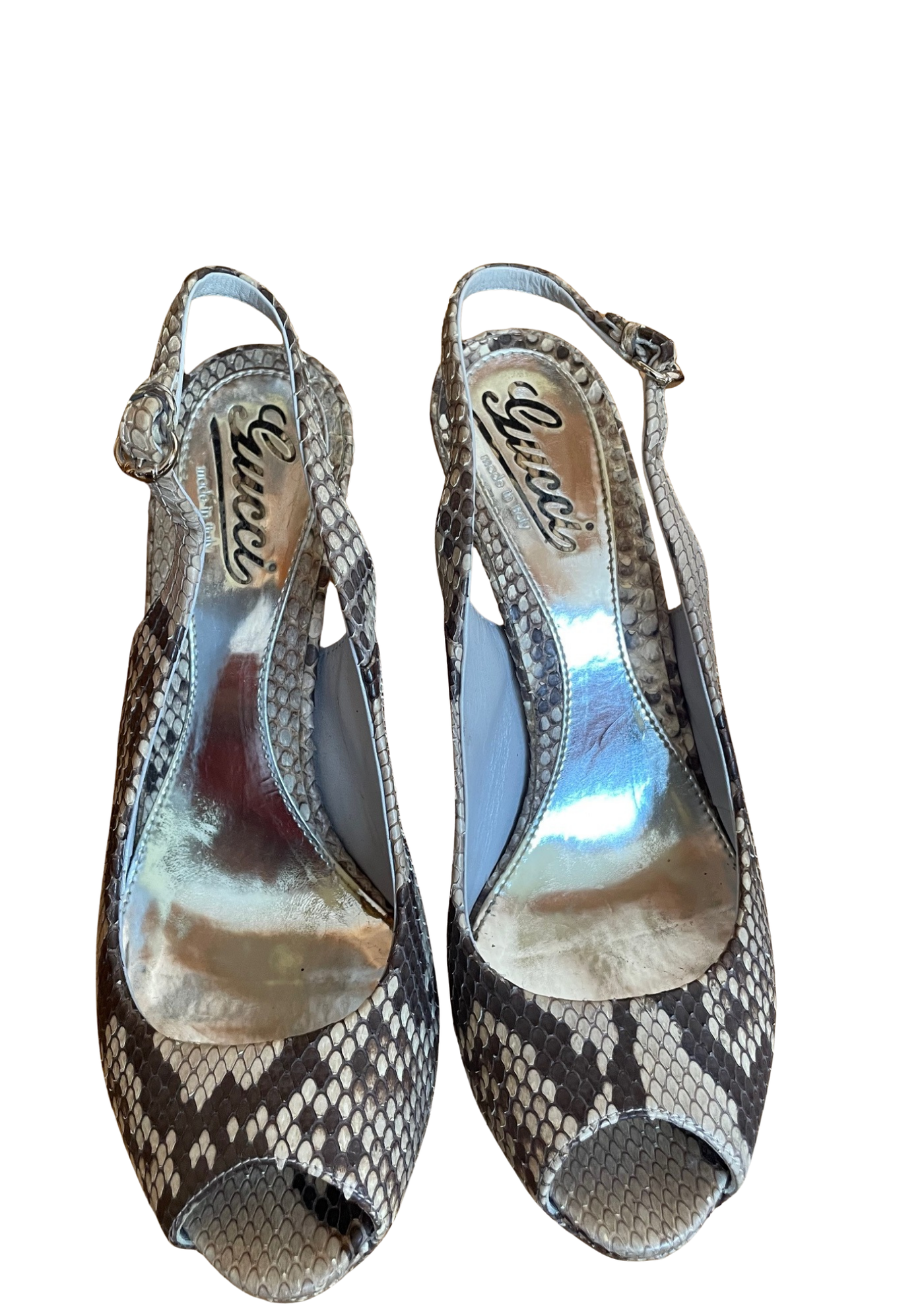 🐍 Sandales à talons en cuir python Pointure 36.5 🐍