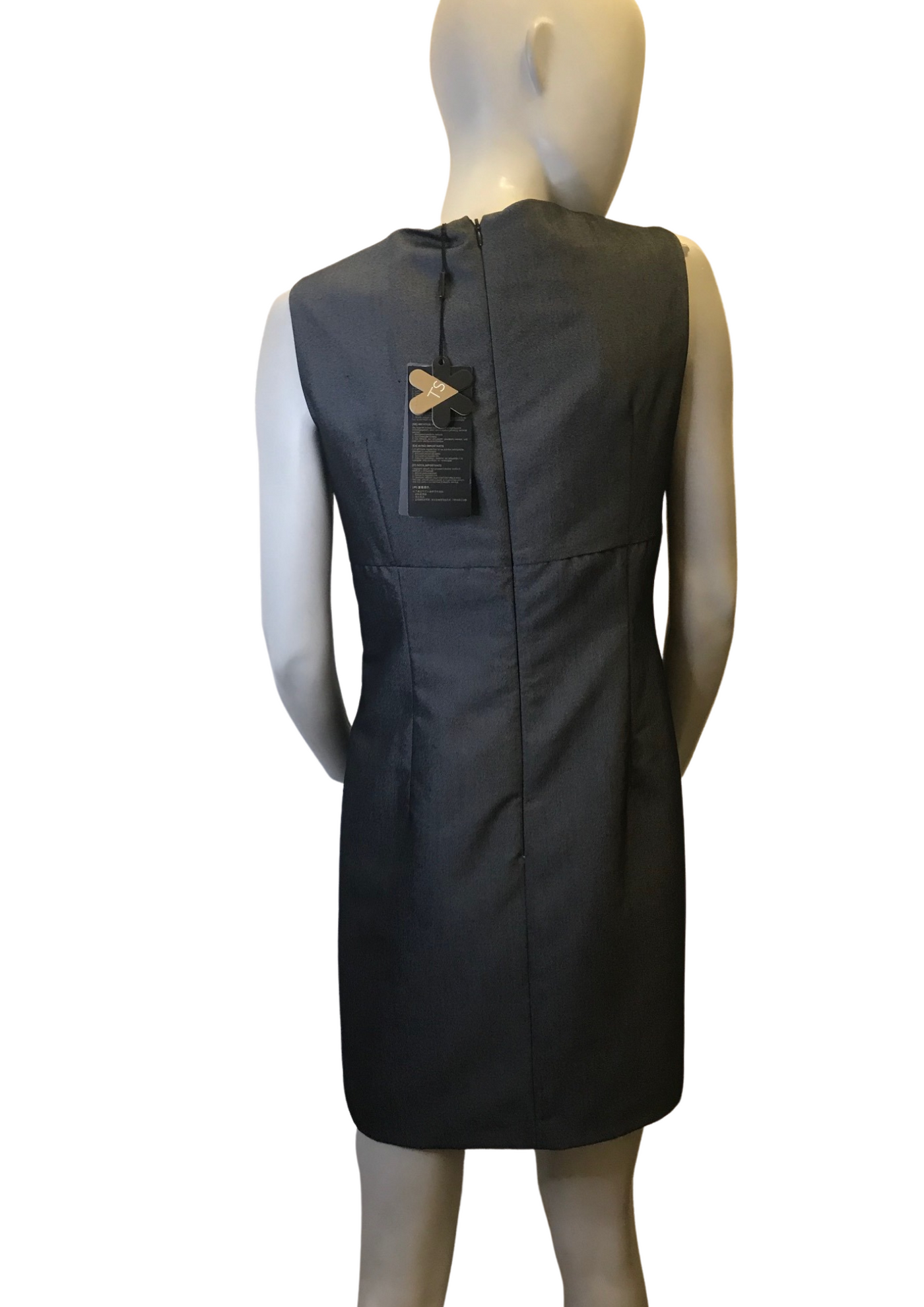 Robe grise nœud à l'avant Taille 38 (neuve)