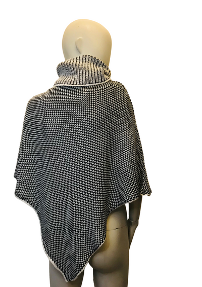 Poncho chiné en laine mélangée Taille Unique