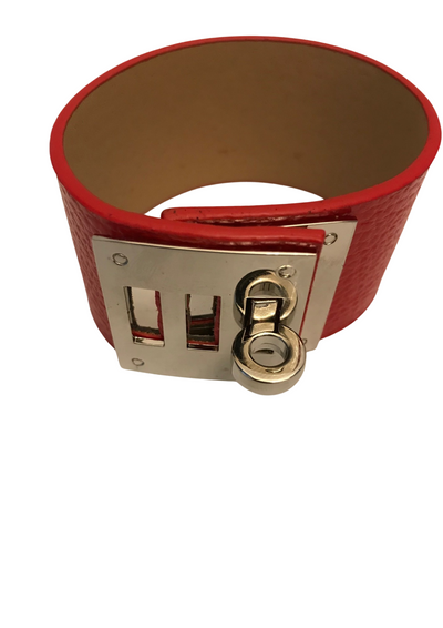 Bracelet rouge en cuir (neuf)