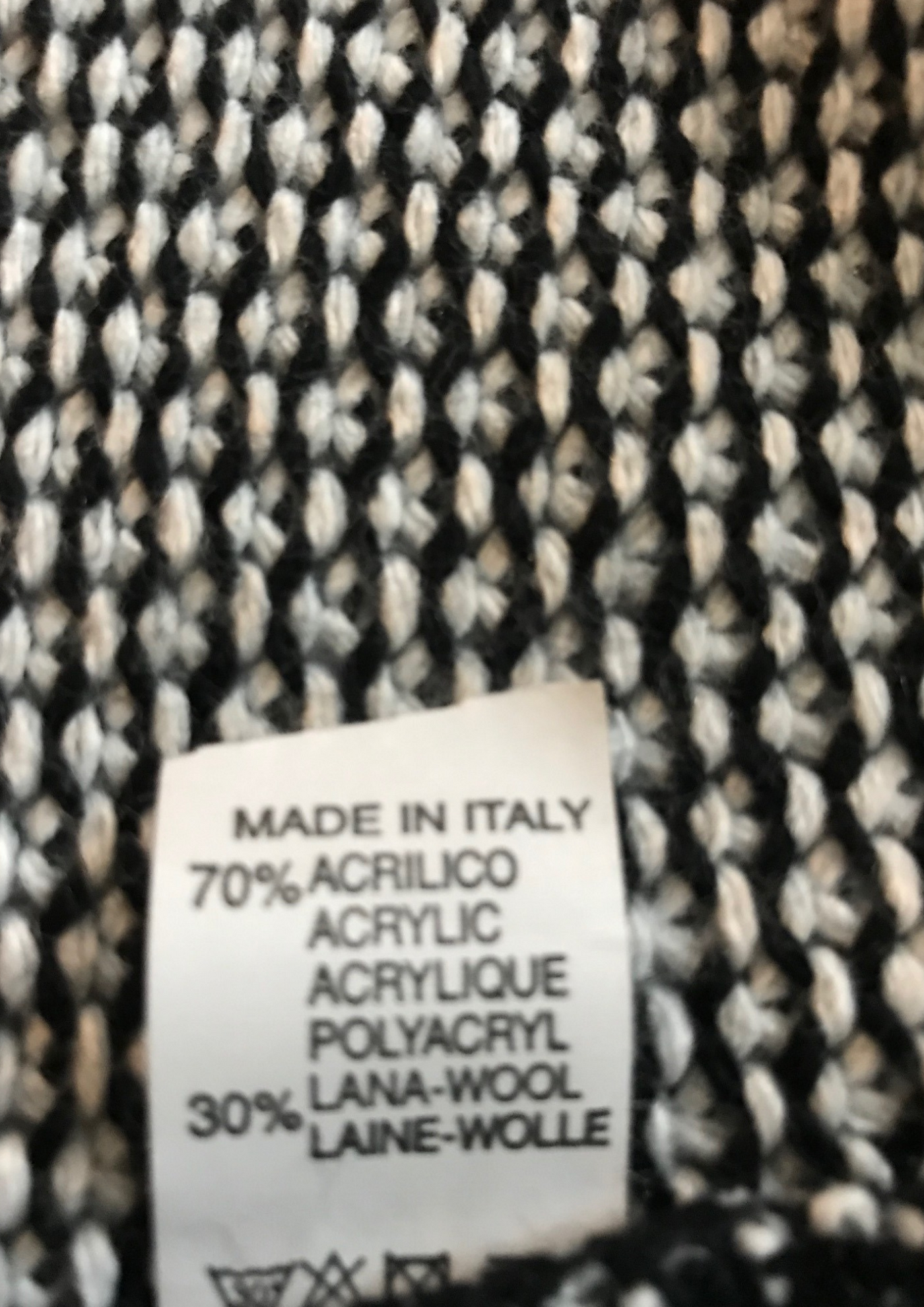 Poncho chiné en laine mélangée Taille Unique