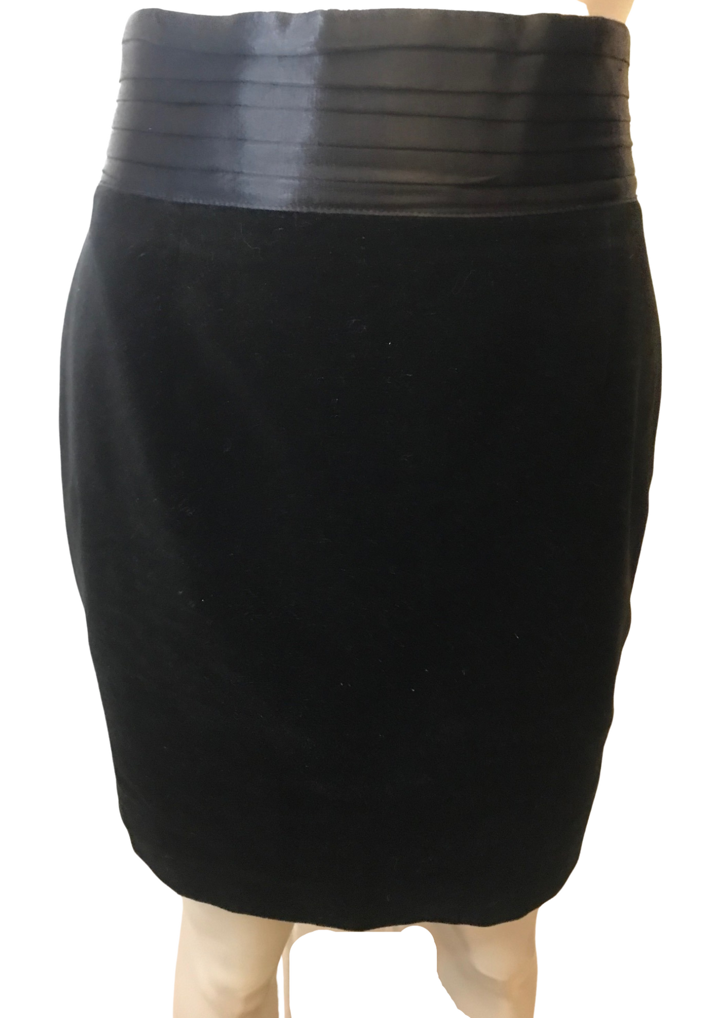 Jupe en velours empiècement satin Taille 38