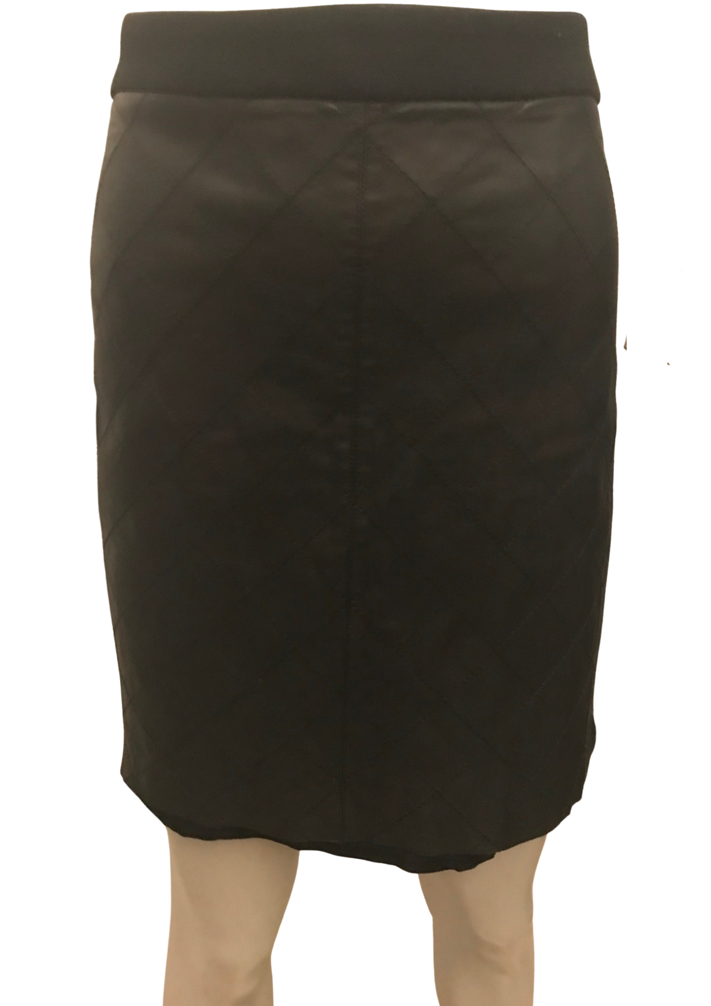Jupe en laine mélangée empiècement en cuir vegan Taille 40