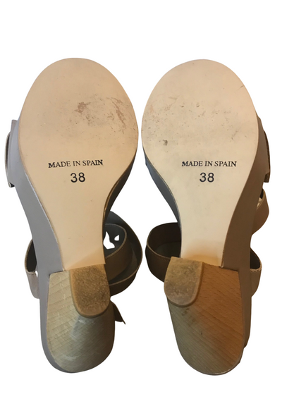 Sandales compensées en cuir vegan Pointure 38