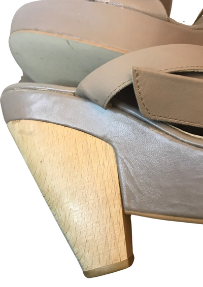 Sandales compensées en cuir vegan Pointure 38