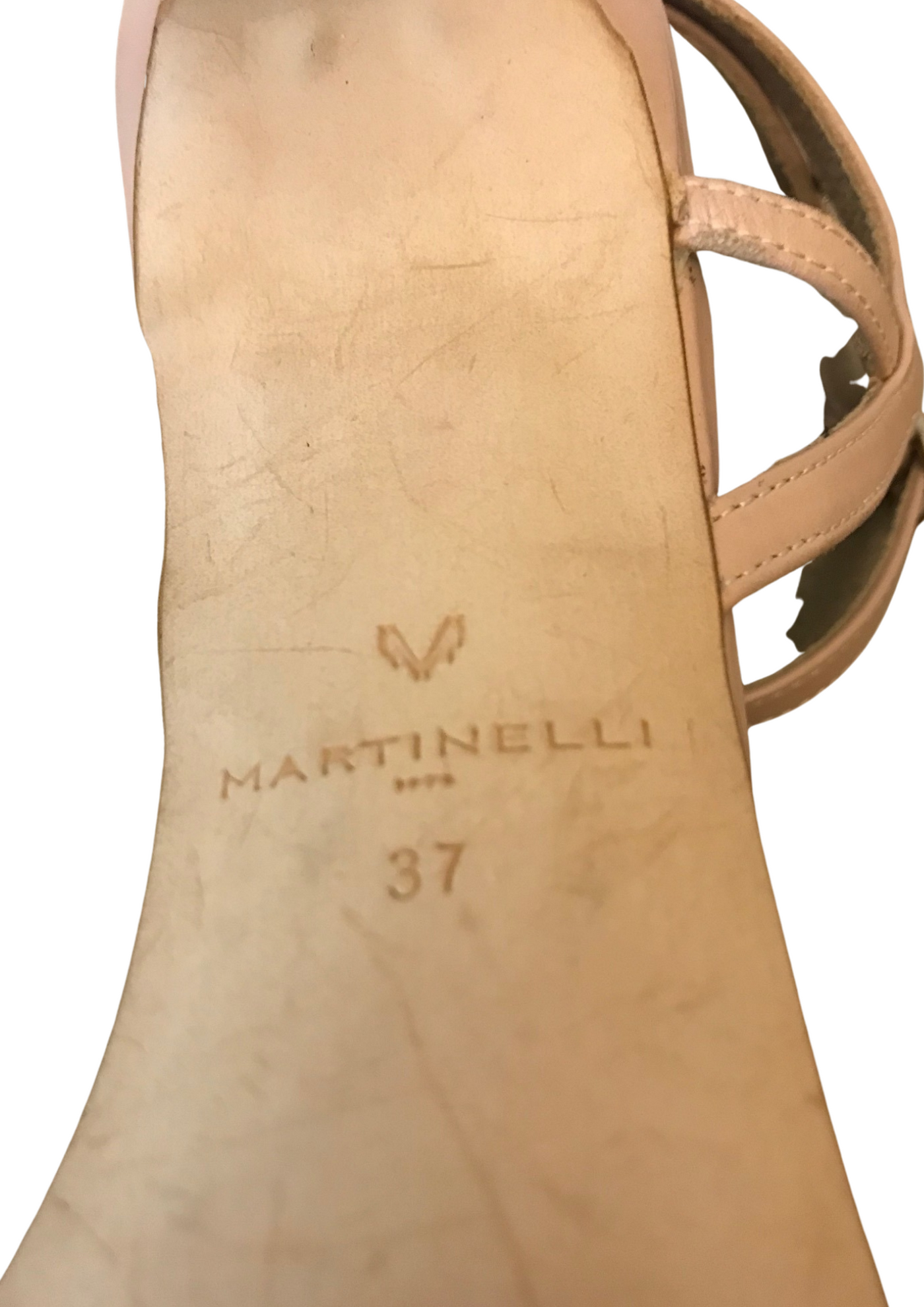 Sandales beige rosé en cuir Pointure 37
