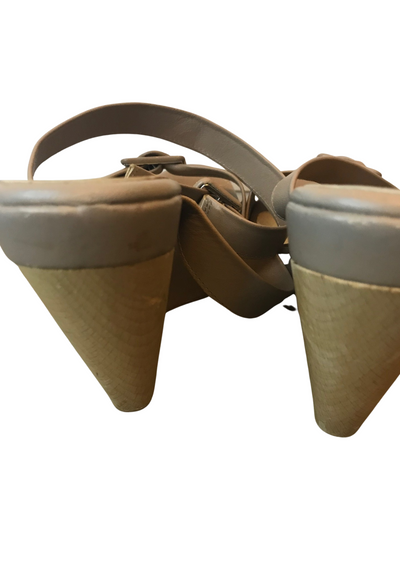 Sandales compensées en cuir vegan Pointure 38