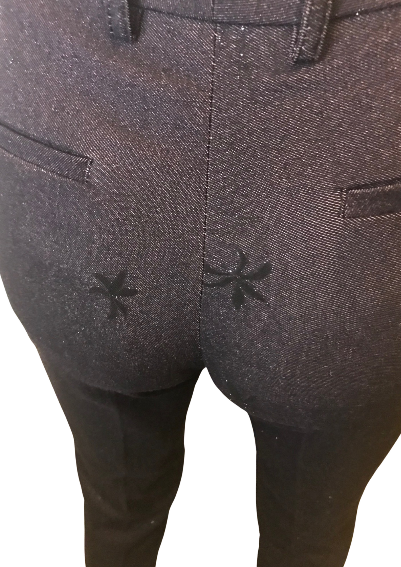 Pantalon slim motifs à paillettes Taille 32 (Neuf)