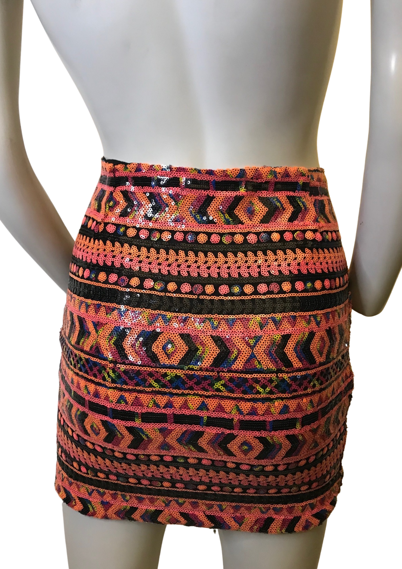 Jupe pailletée à motifs ethniques Taille 36