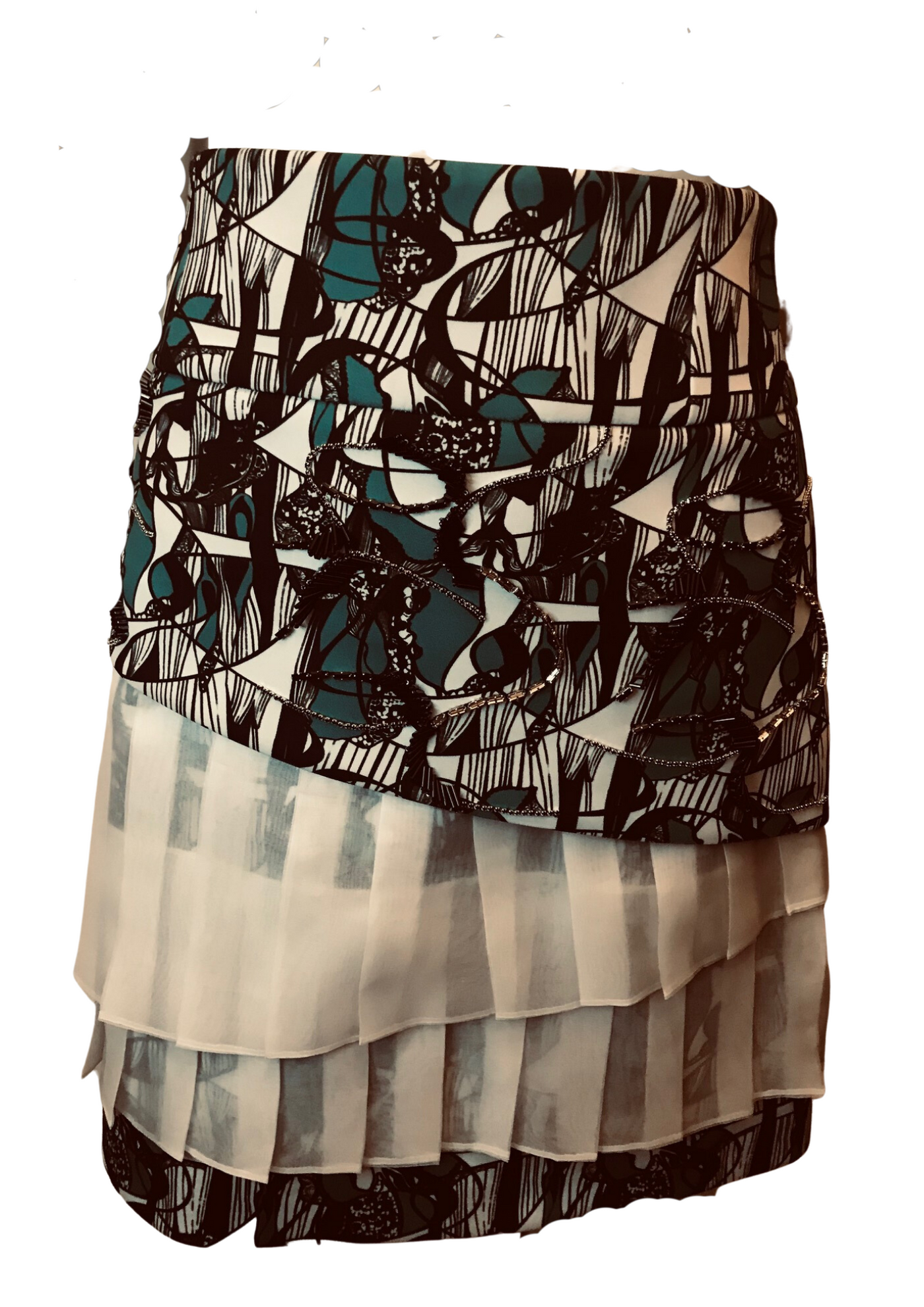 Jupe à motifs et strass Taille 36 (Neuf)