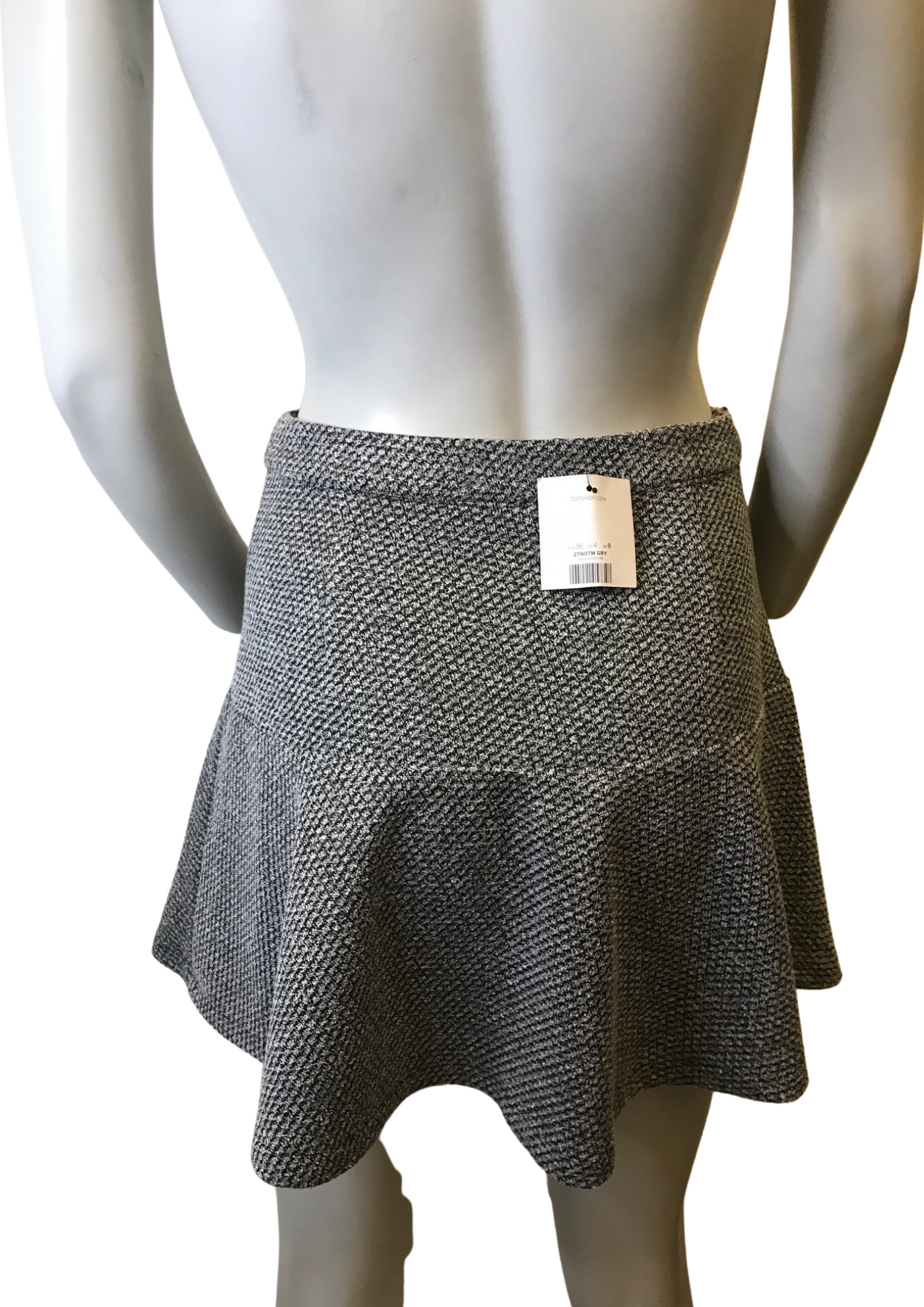 Jupe chinée grise et noire Taille 36 (neuve)