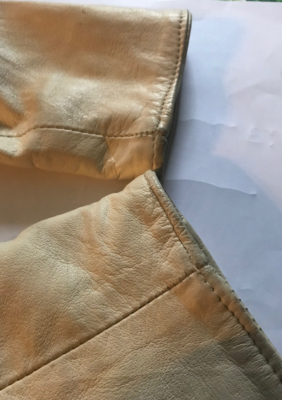 Veste en cuir blanc cassé Taille 38