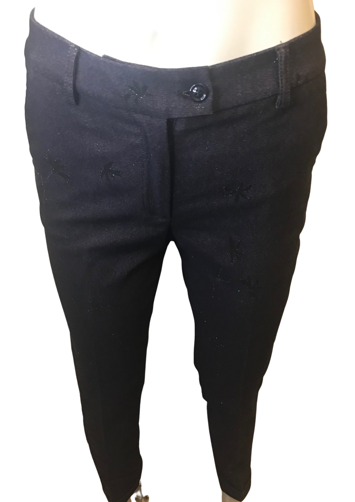 Pantalon slim motifs à paillettes Taille 32 (Neuf)