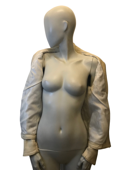 Veste en cuir blanc cassé Taille 38