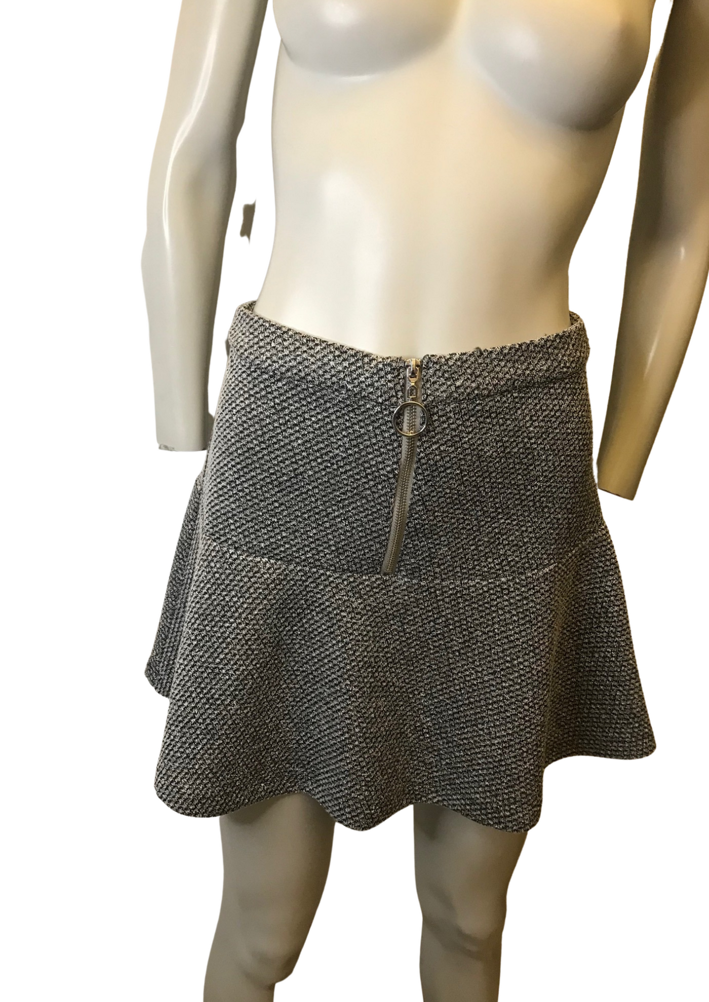 Jupe chinée grise et noire Taille 36 (neuve)