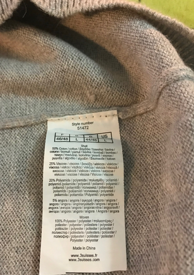 Pull gris à nœud Taille 46