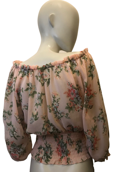 Blouse fleurie col carmen Taille 38