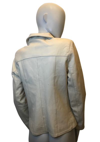 Veste en cuir blanc cassé Taille 38