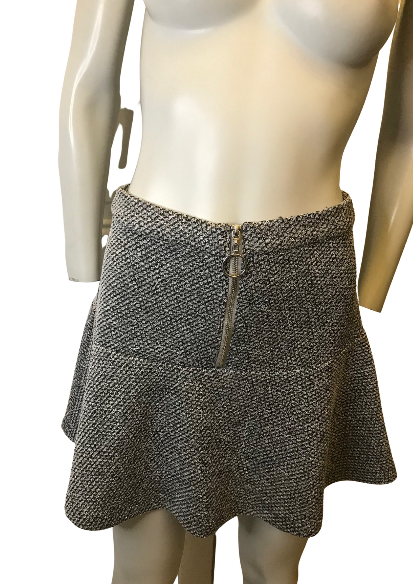 Jupe chinée grise et noire Taille 36 (neuve)