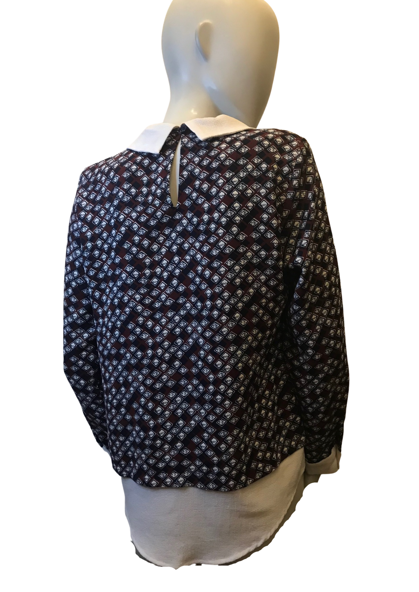 Blouse à motifs col claudine Taille 36