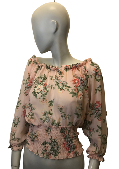 Blouse fleurie col carmen Taille 38