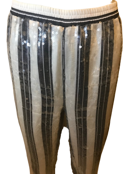 Pantalon rayé à sequins Taille 38