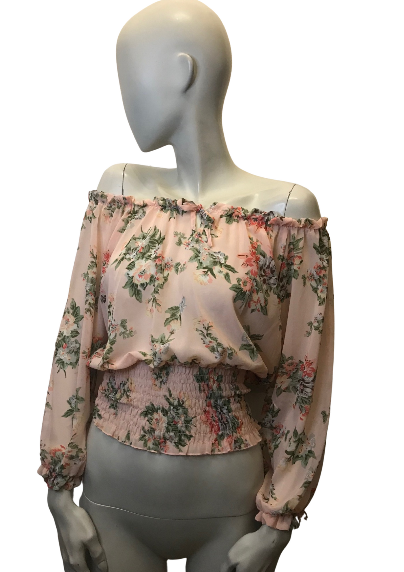 Blouse fleurie col carmen Taille 38