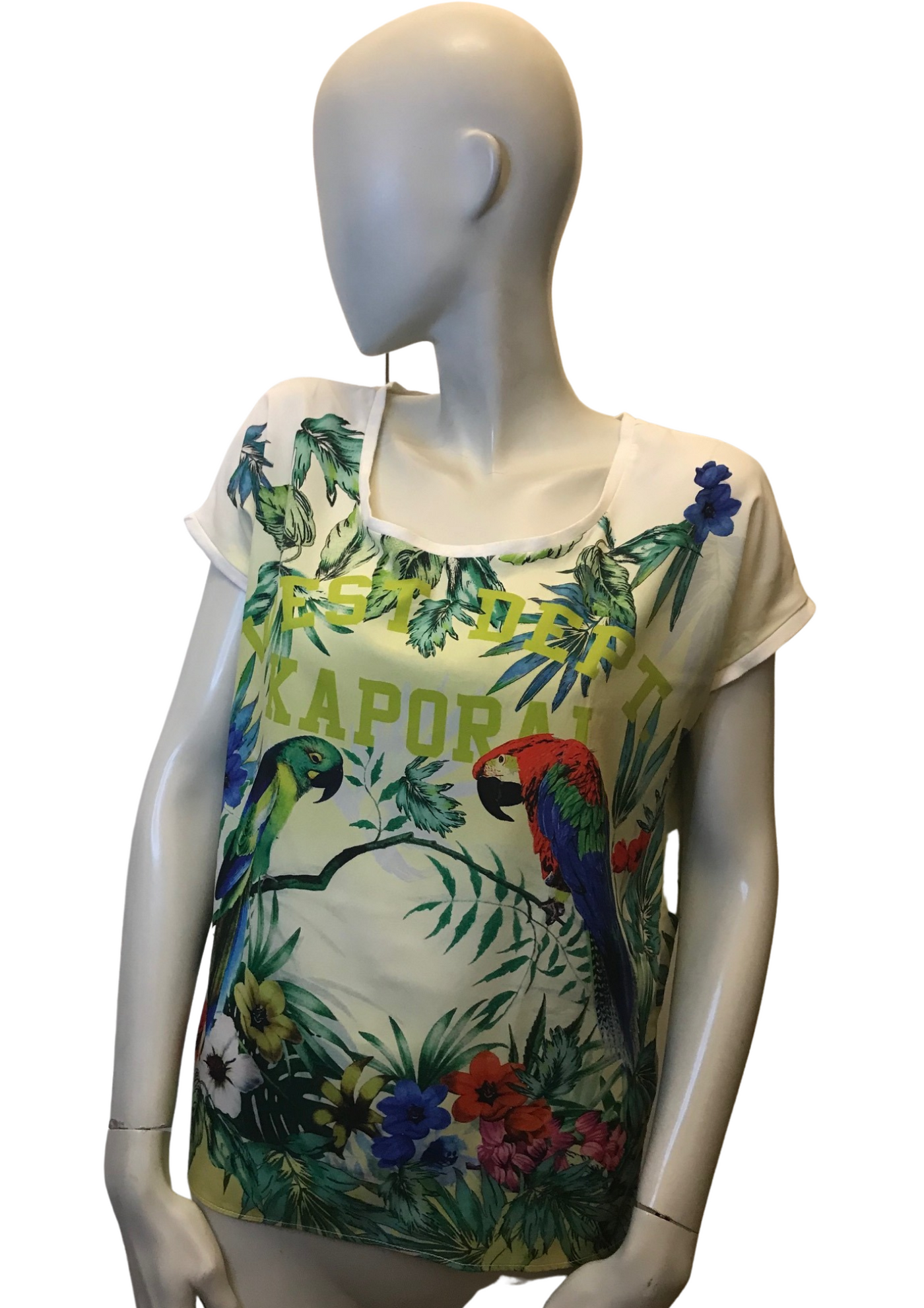 Tee-shirt motifs perroquet Taille 36