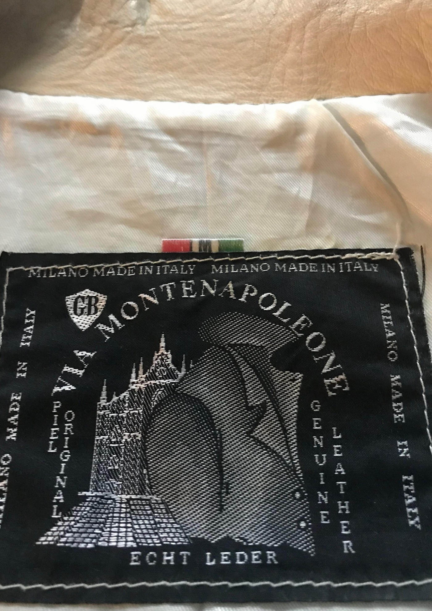 Veste en cuir blanc cassé Taille 38
