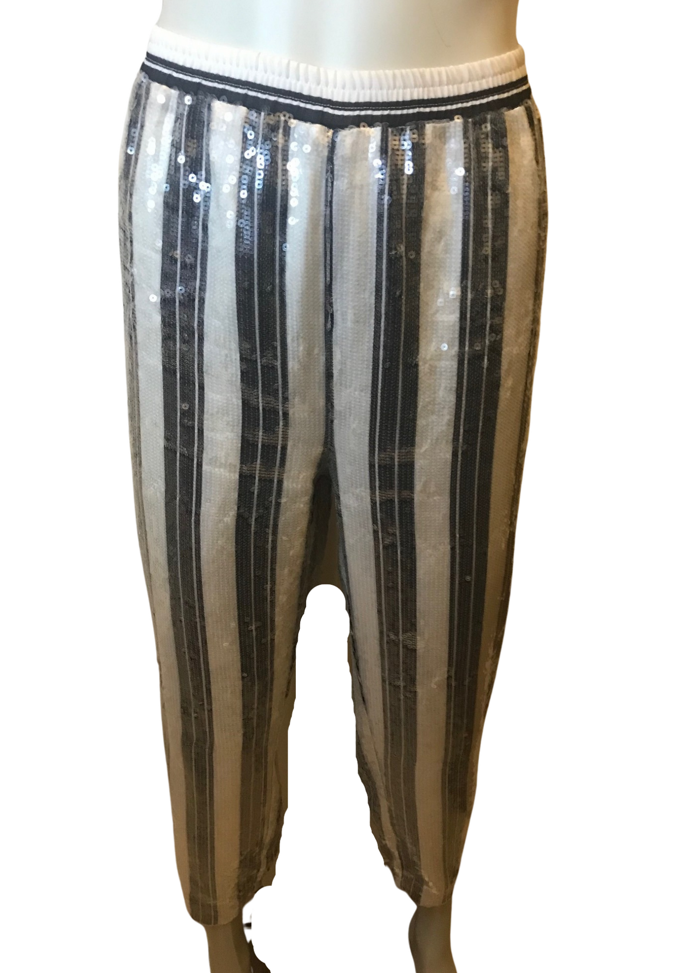 Pantalon rayé à sequins Taille 38