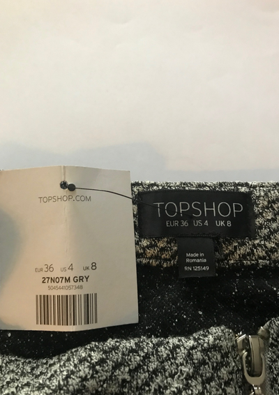 Jupe chinée grise et noire Taille 36 (neuve)