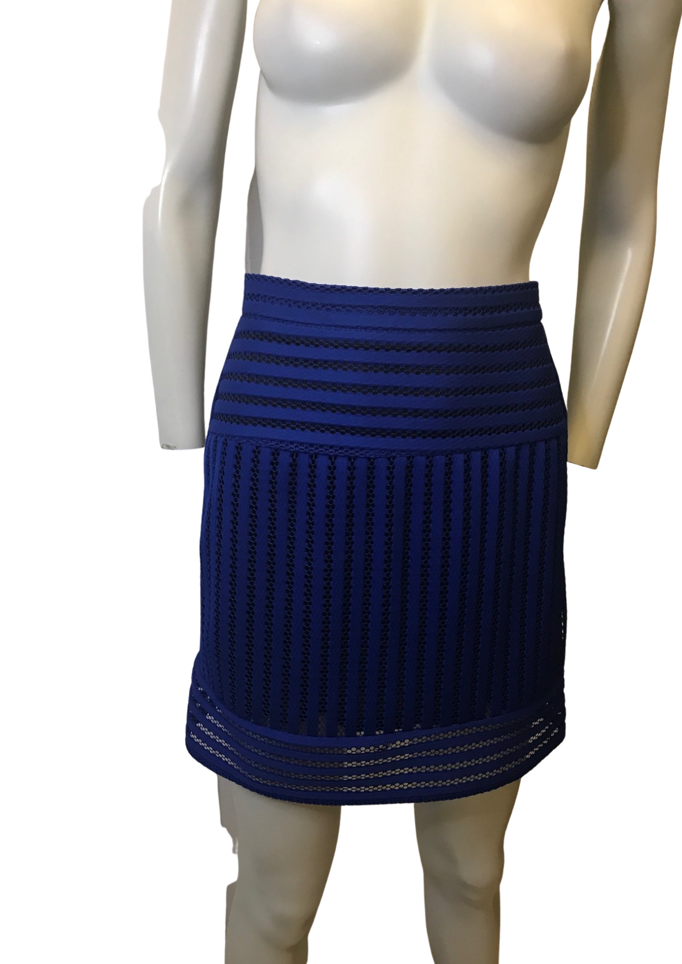 Jupe en guipure bleu dur Taille 38 (neuve)