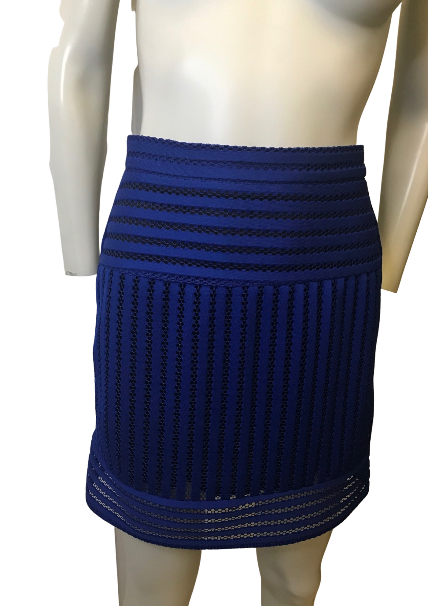 Jupe en guipure bleu dur Taille 38 (neuve)