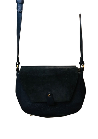 🖤 Sac en bandoulière cuir & daim bleu nuit 🖤