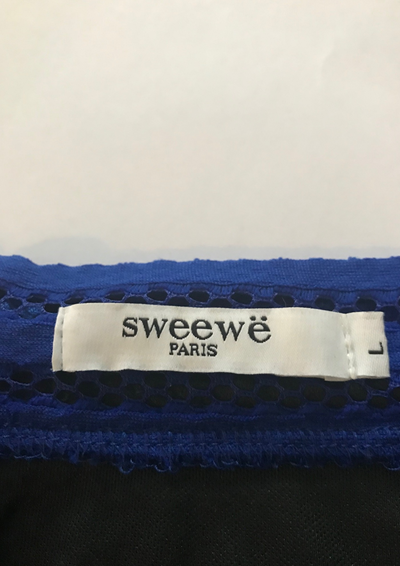 Jupe en guipure bleu dur Taille 38 (neuve)