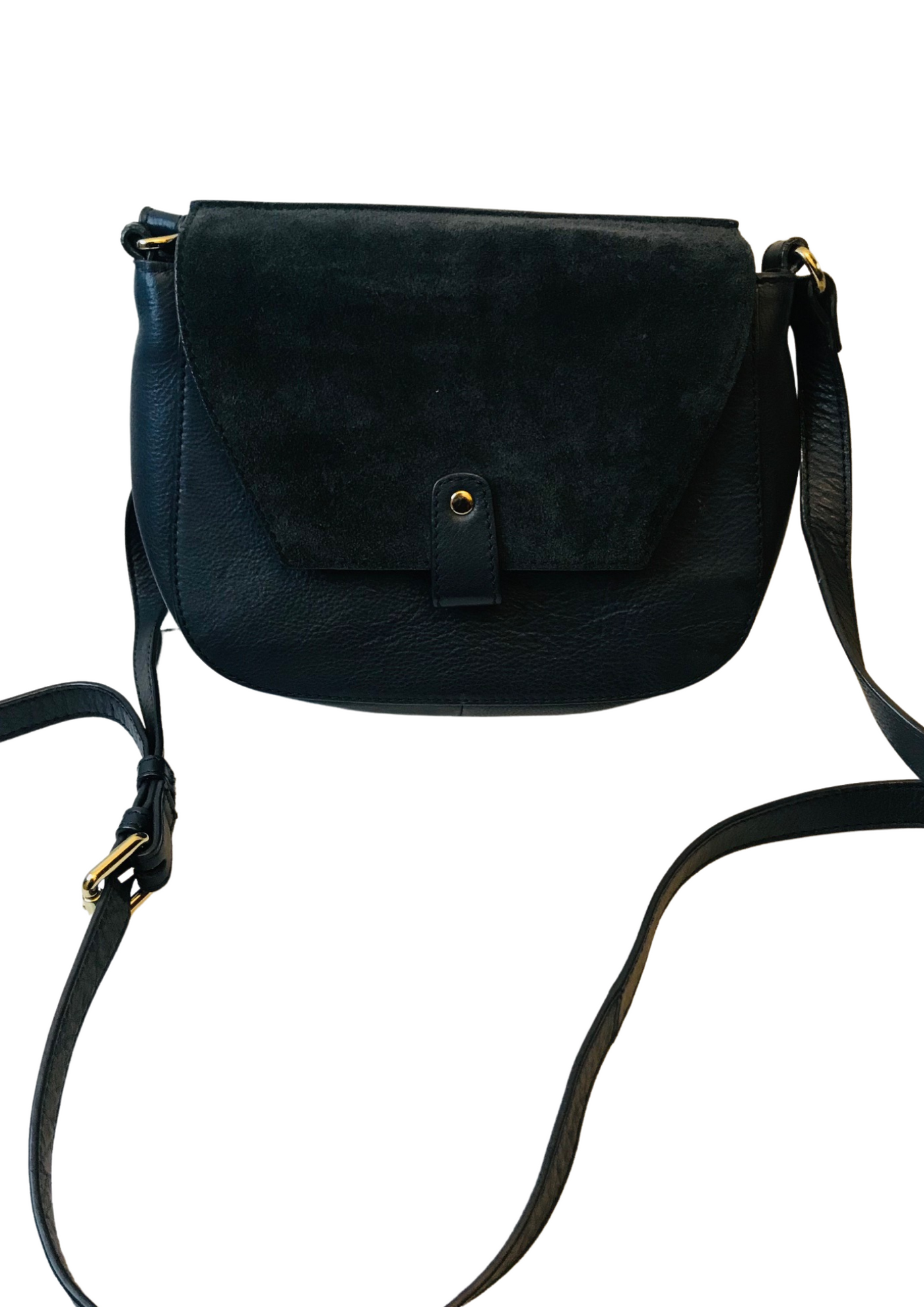 🖤 Sac en bandoulière cuir & daim bleu nuit 🖤