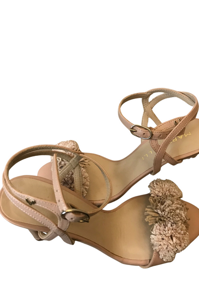 Sandales beige rosé en cuir Pointure 37