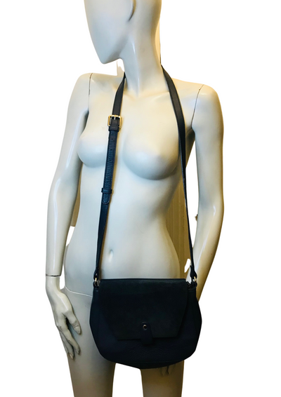 🖤 Sac en bandoulière cuir & daim bleu nuit 🖤